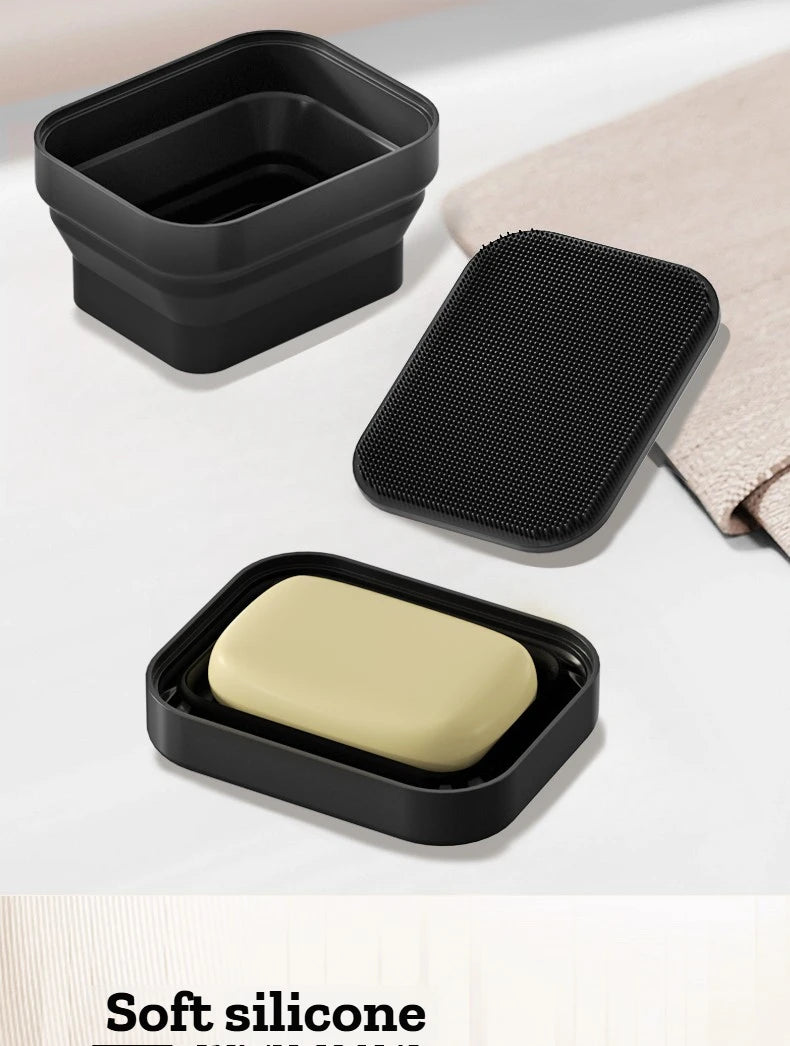 Caja de Jabón de Silicona con Cepillo Exfoliante