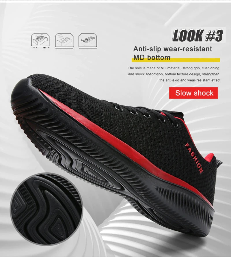 YRZL Zapatillas de deporte para hombre, zapatillas deportivas ligeras, zapatos informales transpirables de malla clásica, zapatos antideslizantes de moda para hombre