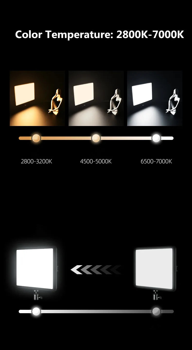 Panel de luz LED para fotografía y vídeo, Kit de lámpara de estudio fotográfico con brillo ajustable de 8/12 pulgadas, para transmisión en vivo de YouTube