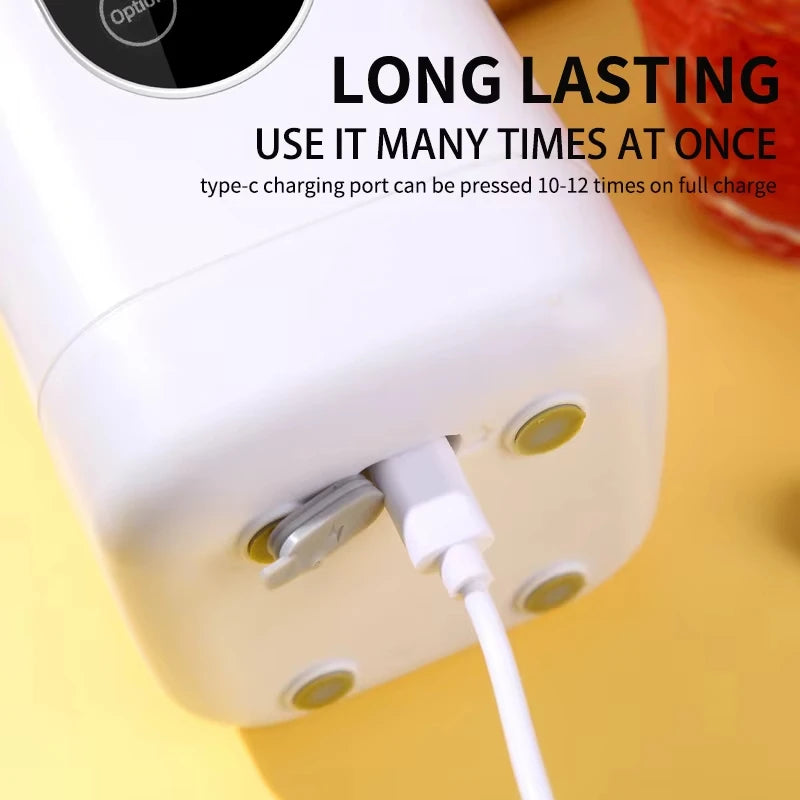 Exprimidor Portátil Recargable USB con 12 Cuchillas para Hielo
