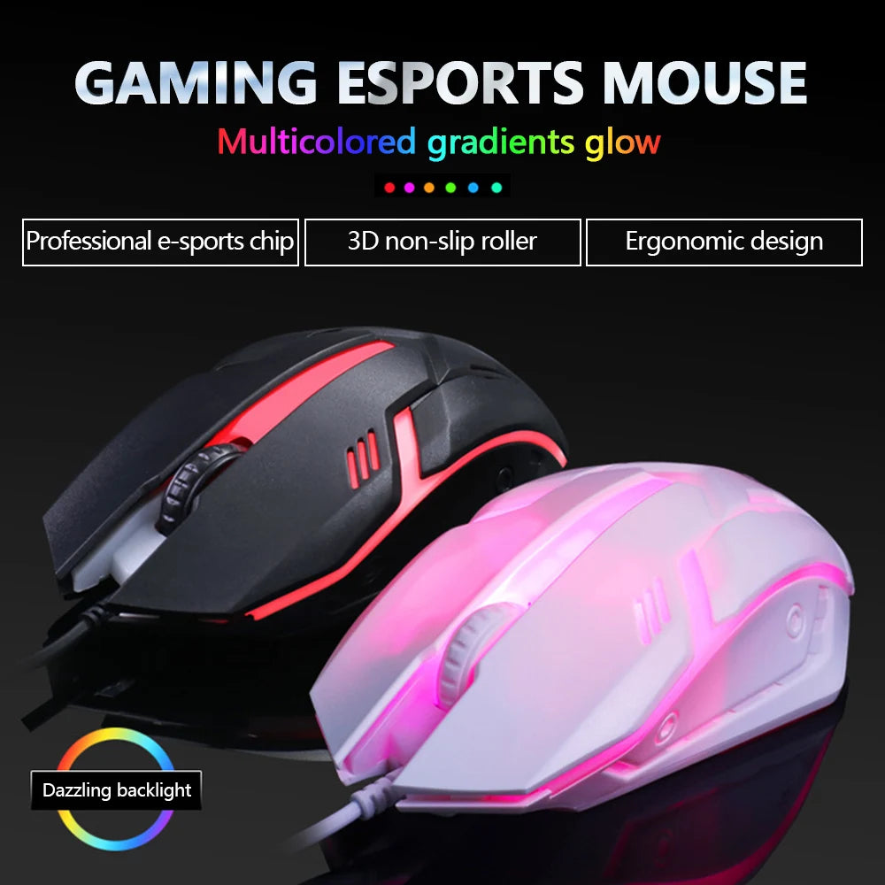 Limei S1 E deportes LED luminoso retroiluminado ratón con cable USB con cable para ordenador portátil de escritorio silencioso ratón para juegos de ordenador de oficina