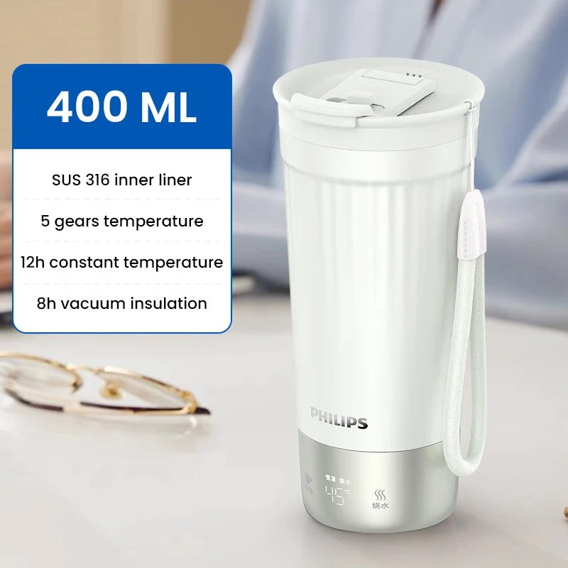 Hervidor Eléctrico Portátil 400ml con Control de Temperatura NTC