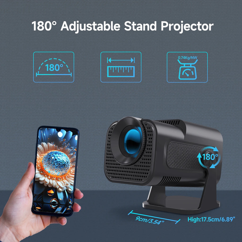 Magcubic HY320 Mini proyector nuevo nativo 720P Android 11 4K 300ANSI Wifi6 BT5.0 cine portátil al aire libre 180 °   Proyector giratorio