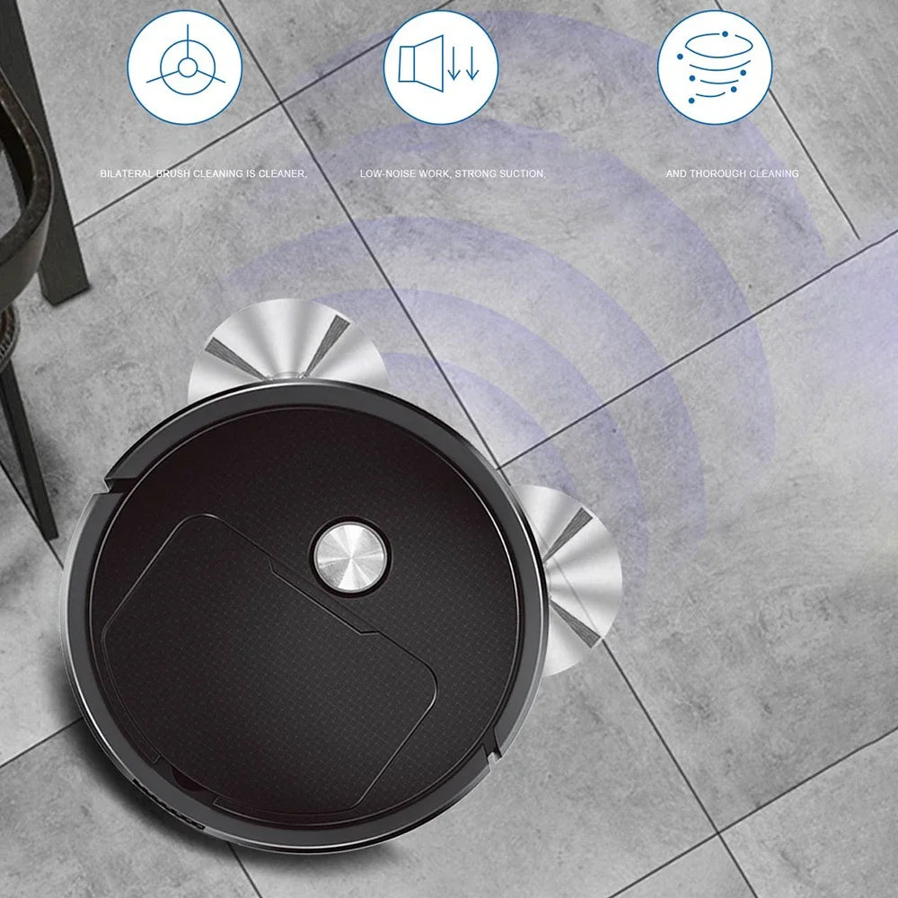 Robot Aspirador Mini 3 en 1, Inalámbrico para el Hogar, Barrido y Limpieza