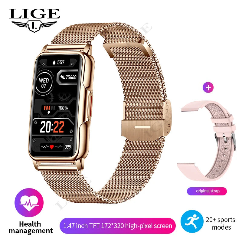 Smartwatch deportivo con frecuencia cardíaca 1,47" para mujer y hombre