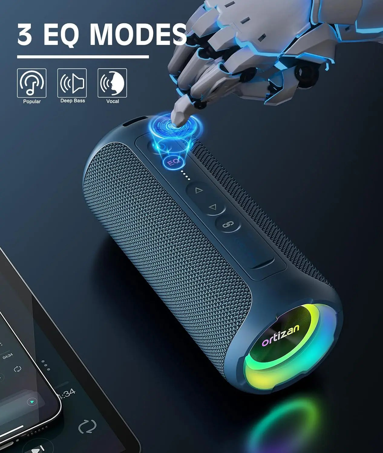 Ortizan Altavoz Bluetooth Inalámbrico 40W IPX7