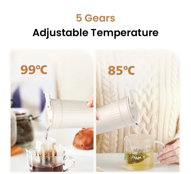 Hervidor Eléctrico Portátil 400ml con Control de Temperatura NTC