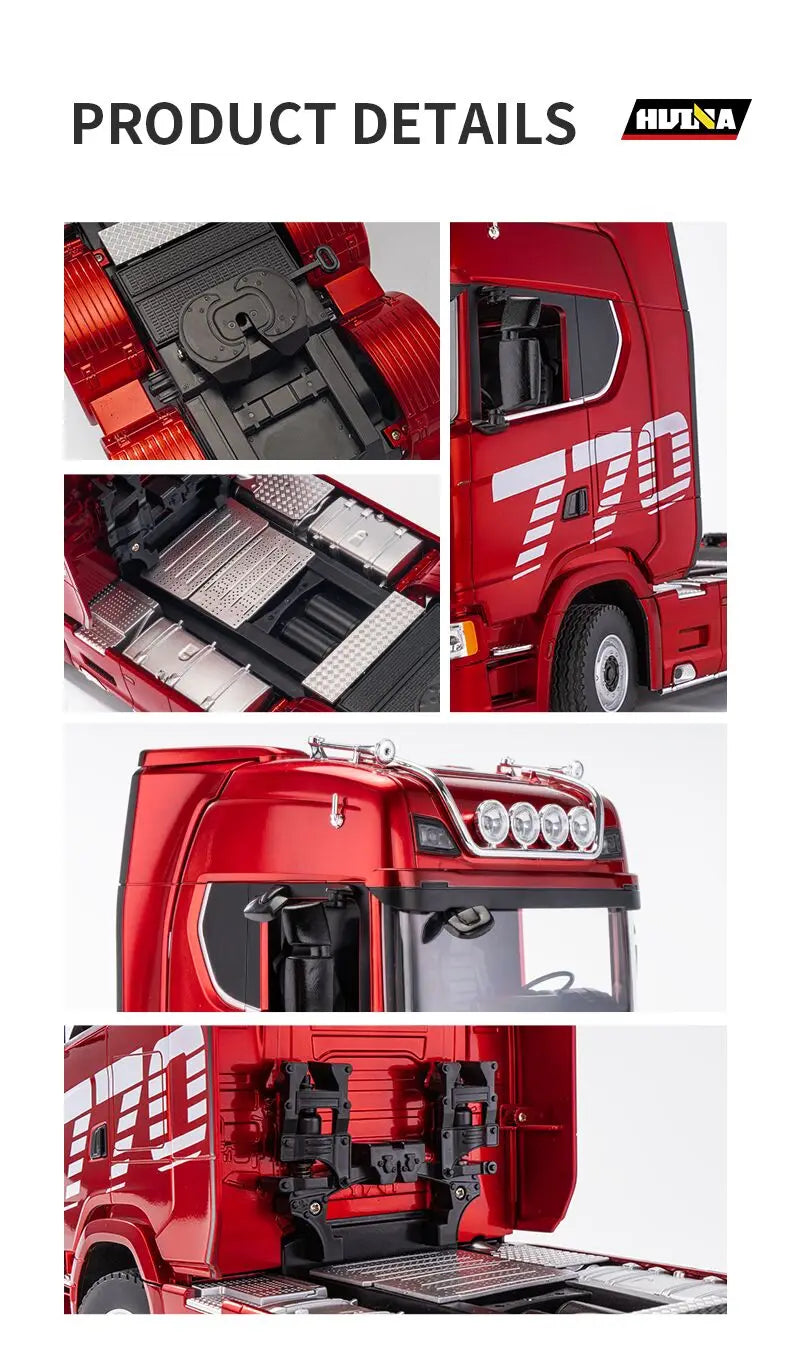 HUINA 1501 2,4G RC camión con luz 1:18 4WD escala completa 19CH Control remoto coche aleación camión pesado remolque modelo juguete para regalo de chico