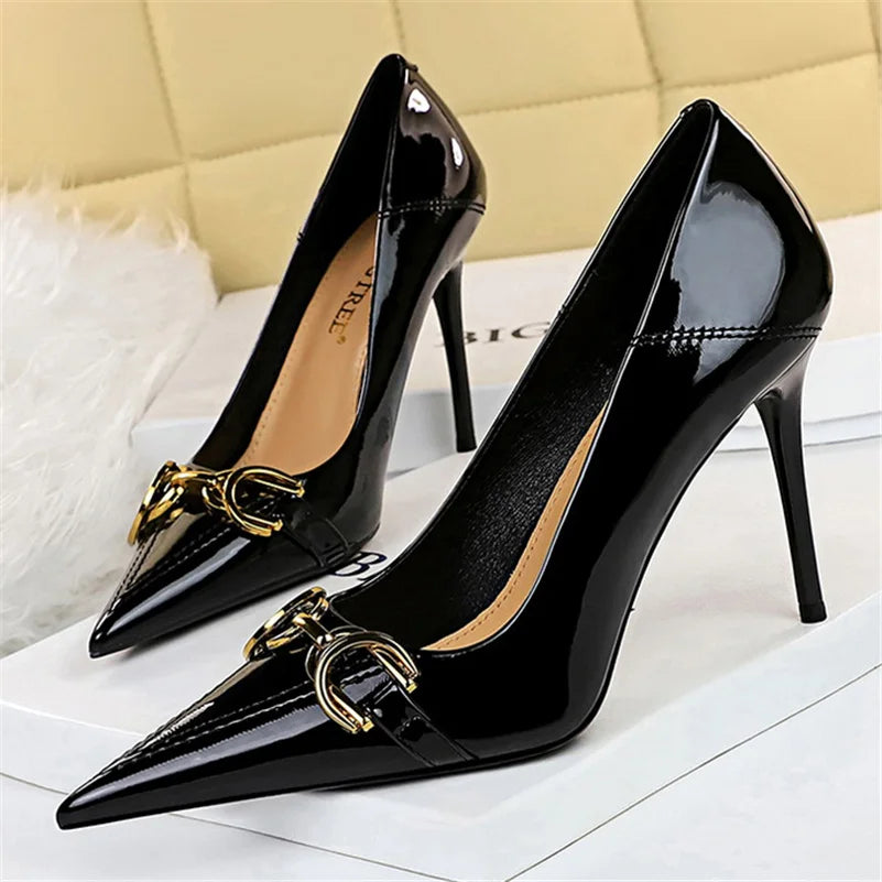 Zapatos de Tacón Alto Stiletto con Hebilla para Mujer