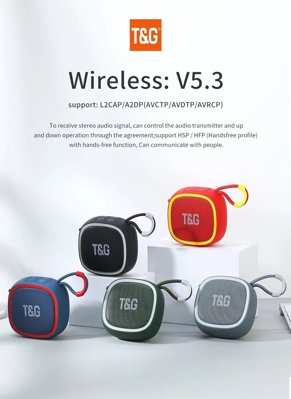 TG659 Mini altavoz inalámbrico potente Bluetooth TWS Bluetooth 5,3 caja de sonido altavoz HIFI soporte tarjeta TF Radio