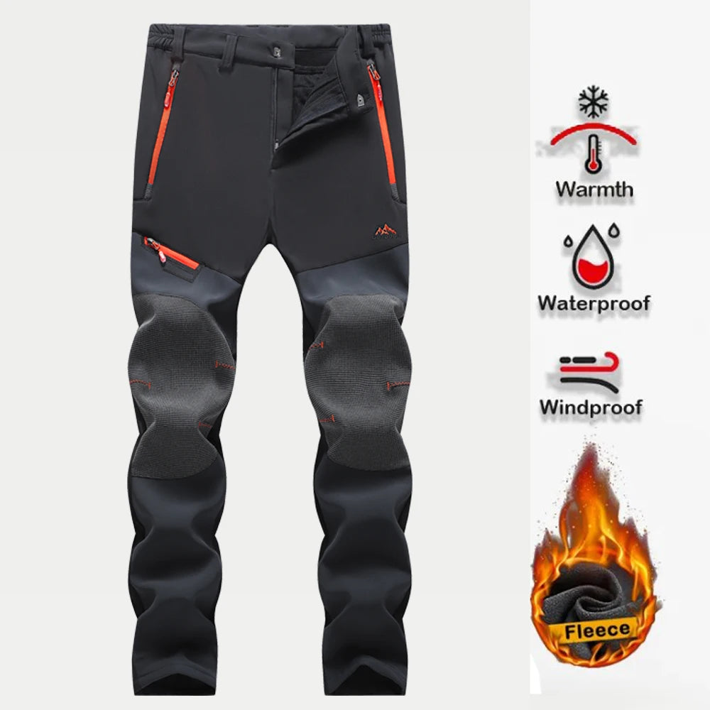 Pantalones de Senderismo Impermeables con Forro Polar para Hombre