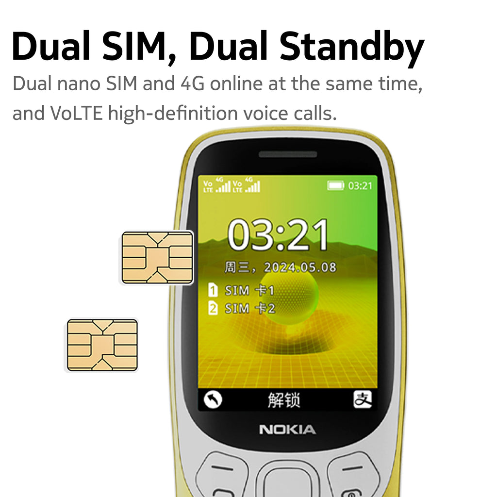 Nokia 3210 4G característica teléfono Bluetooth 5,0 Radio FM Dual SIM 2,4 "puerto tipo C 1450mAh mejor botón pulsador teléfono móvil nuevo
