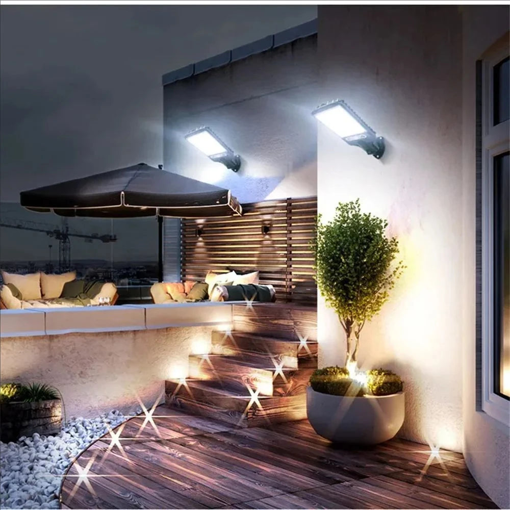 Lámpara Solar LED de Pared para Jardín con Sensor de Movimiento