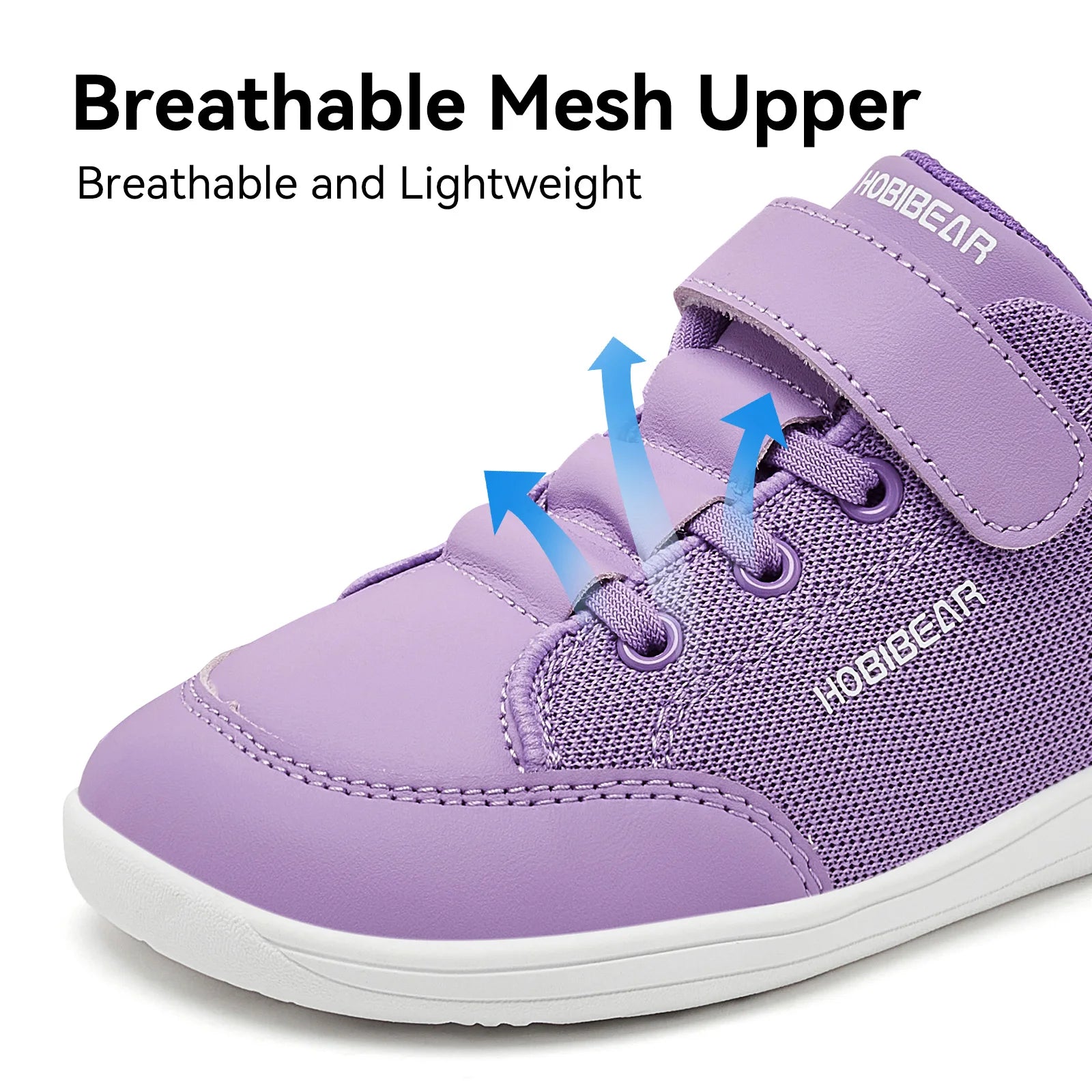HOBIBEAR Zapatos descalzos de malla para niños y niñas, zapatillas de deporte con punta ancha, zapatos para caminar con caída cero (niño pequeño y grande)