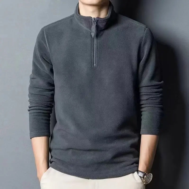 Buzo de Cuello Alto Antipilling para Hombre | Ajustado, Color Sólido