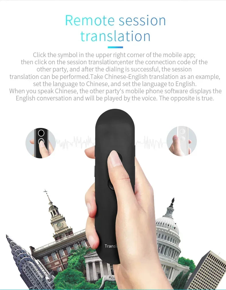 Mini T4 AI Translator Smart Pen Inalámbrico, 40 Idiomas, Compatible con Bluetooth, Portátil, Traducción de Voz Instantánea Bidireccional en Tiempo Real