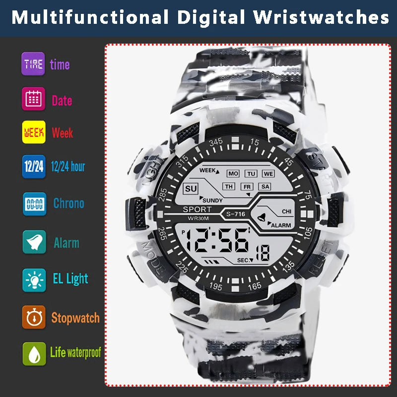 Reloj Digital LED Deportivo MAYZHISU Militar Hombre