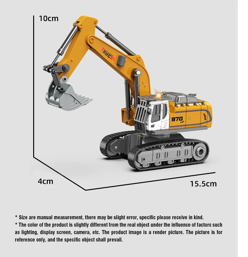 Excavadora Teledirigida Miniatura de Aleación Escala 1:64