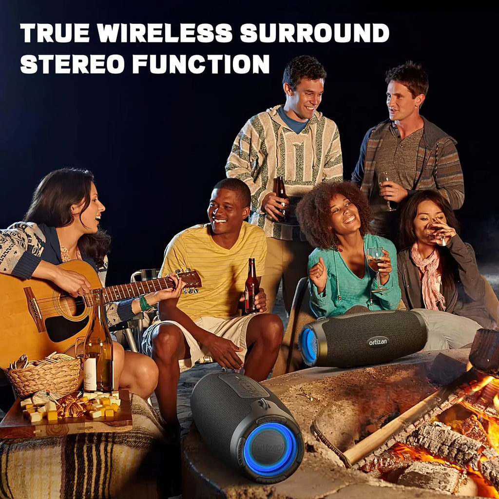 Altavoz Bluetooth Portátil Ortizan M8, Altavoz Inalámbrico para Exteriores con Resistencia al Agua IPX7, Bluetooth 6.0, Subwoofer Boombox para Fiestas
