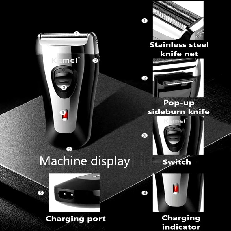 Kemei Afeitadora Eléctrica Inalámbrica KM-9038