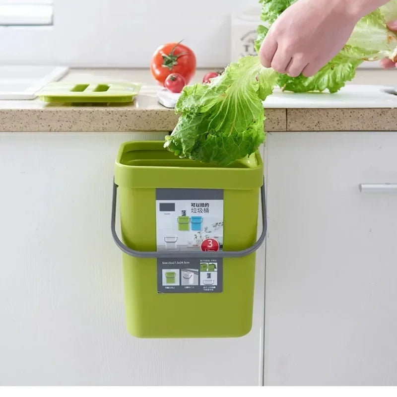 Cubo de basura colgante con tapa silenciosa de 3L a 12L para cocina y baño