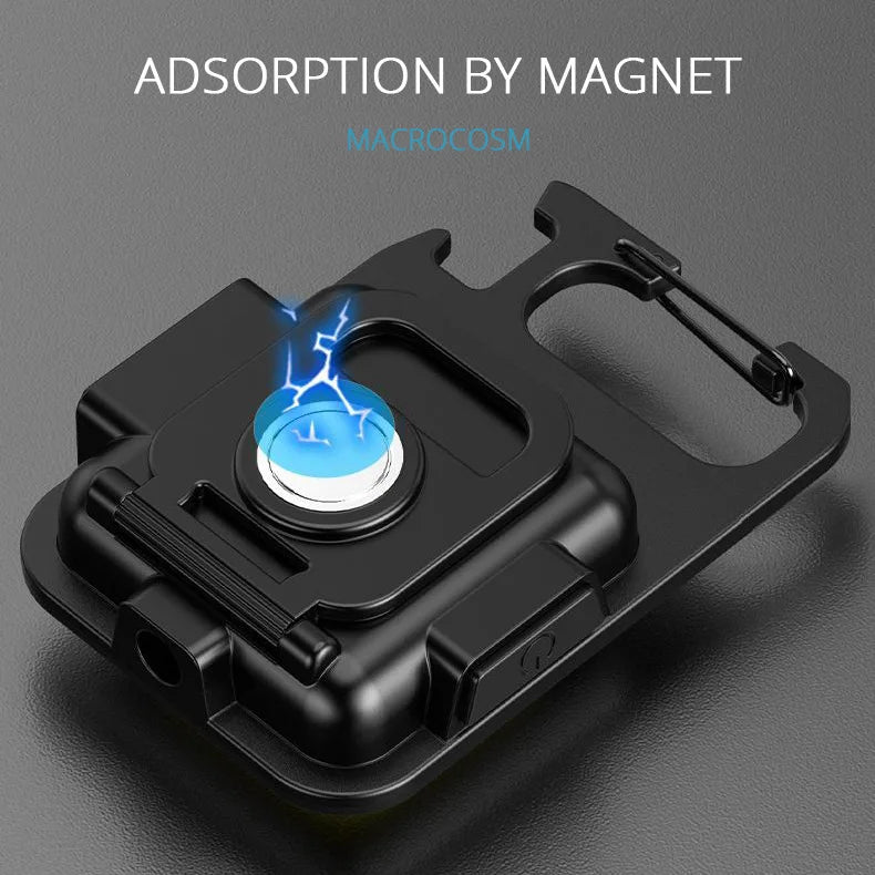 Mini Linterna LED 1500LM Recargable USB Llavero Soporte Magnético