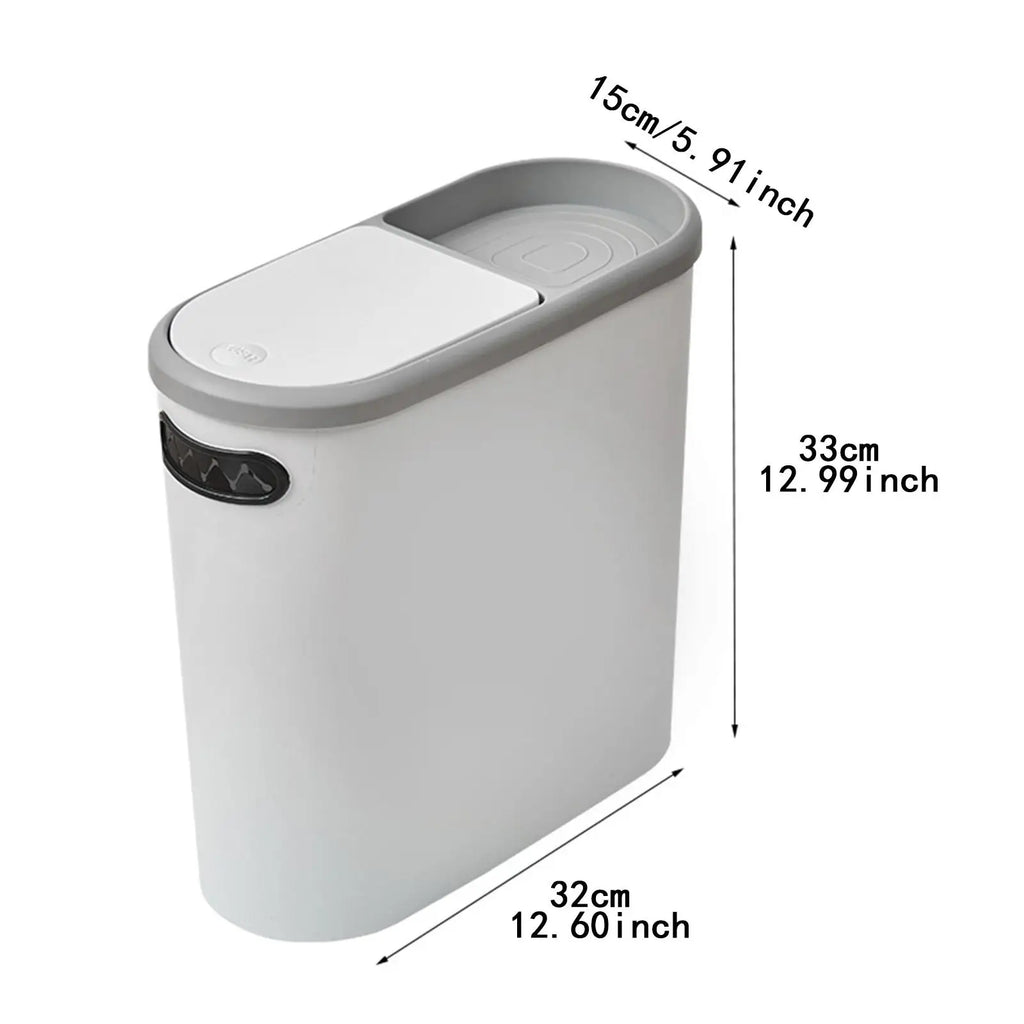 Cubo de basura nórdico para baño, cubo de basura Simple, fino y estrecho de 10L, papelera de cocina para oficina, estudio, hogar, sala de estar, garaje