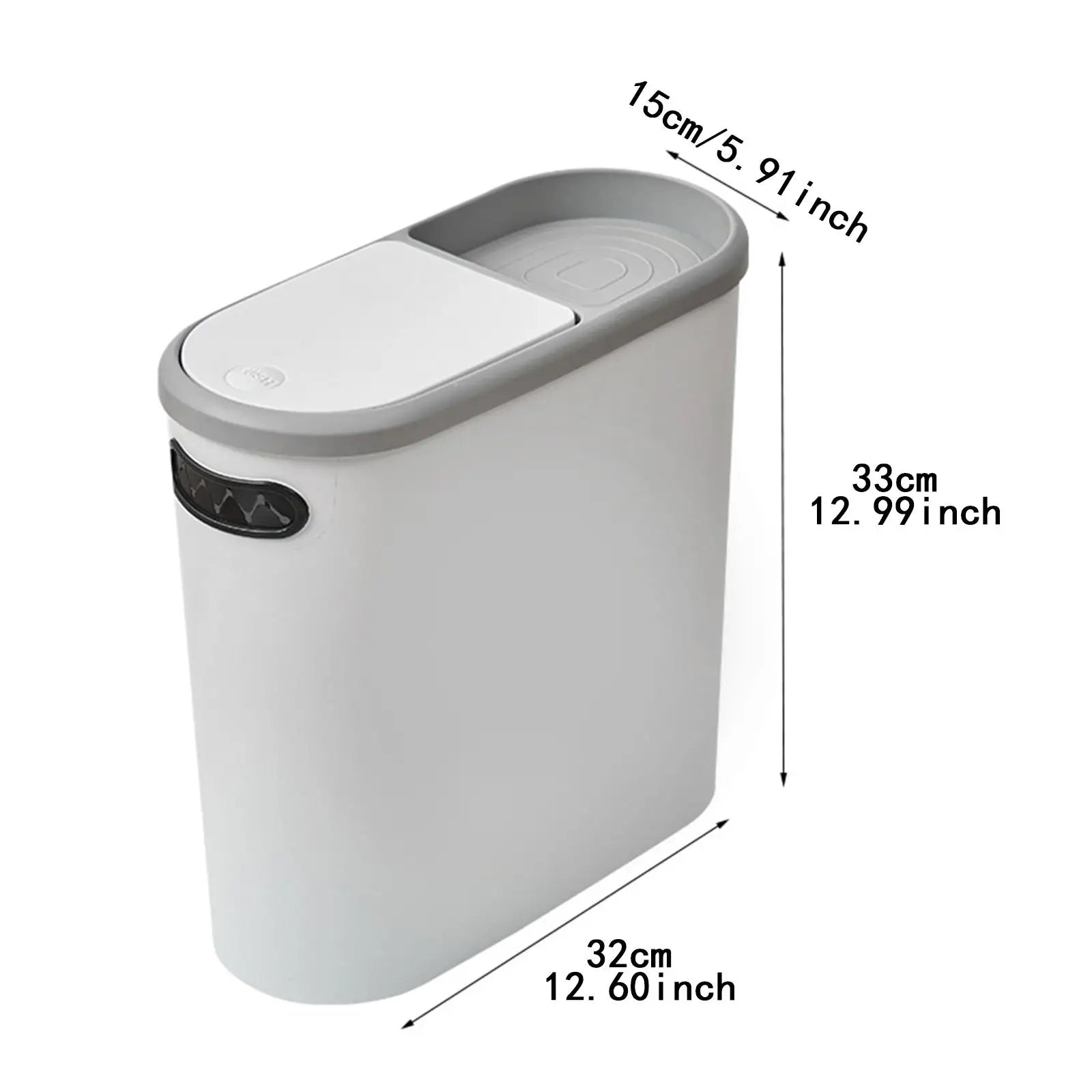 Cubo de basura nórdico para baño, cubo de basura Simple, fino y estrecho de 10L, papelera de cocina para oficina, estudio, hogar, sala de estar, garaje