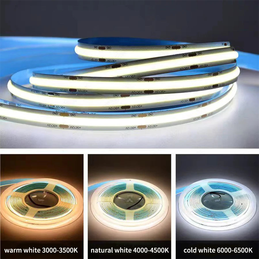 Tira LED COB Flexible de Alta Densidad para Decoración