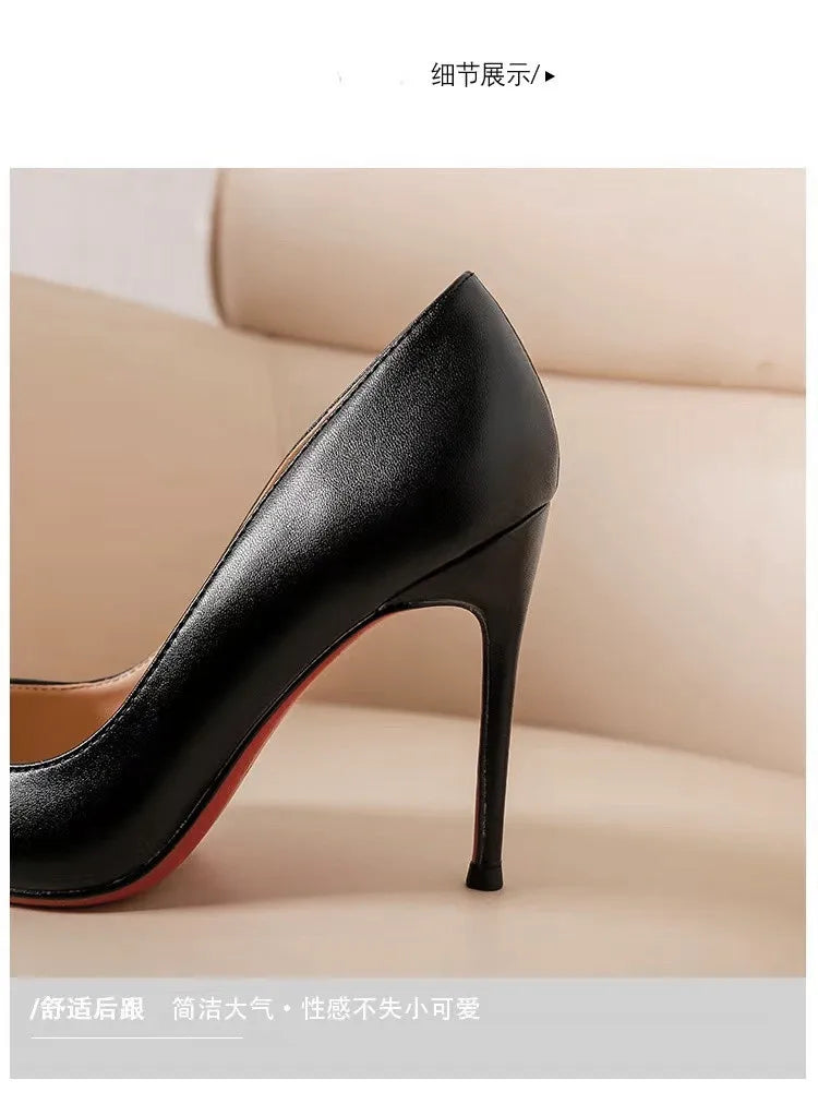 Zapatos de Tacón Alto de Punta Fina para Mujer – Cuero Mate