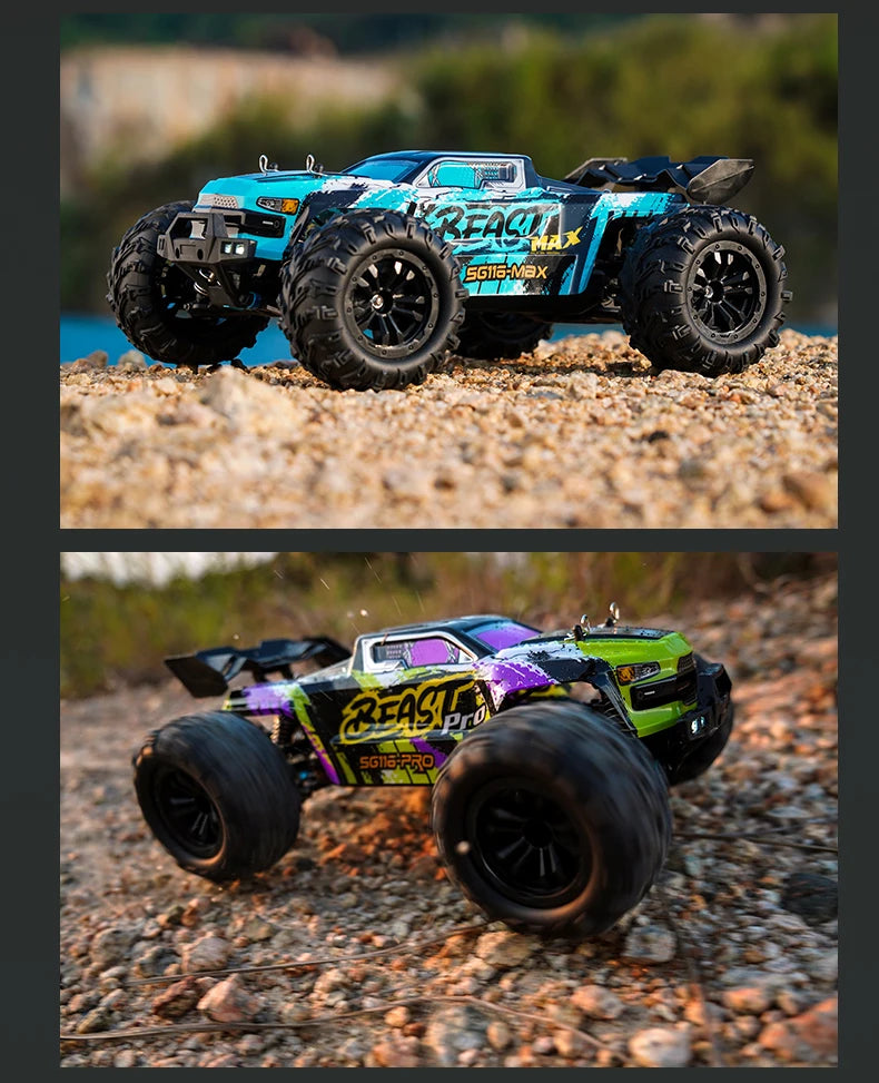 Teeggi 16101 /16102 PRO 1:16 70 KM/H carreras de deriva de alta velocidad SG116 MAX 4WD RC coche todoterreno monstruo camión juguetes para regalo de chico