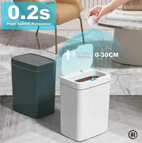 Cubo de basura inteligente con sensor táctil de 18L, eléctrico e impermeable para cocina y baño