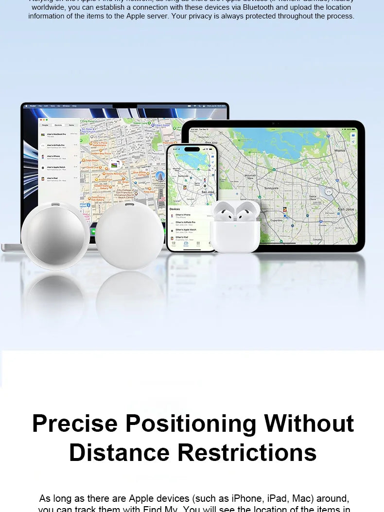 Mini Rastreador Inteligente Compatible con la Aplicación Apple Find My, Localizador Antipérdida para Mascotas, Perros, Gatos, Llaves, Carteras, Equipaje, Teléfonos, Niños, Ancianos