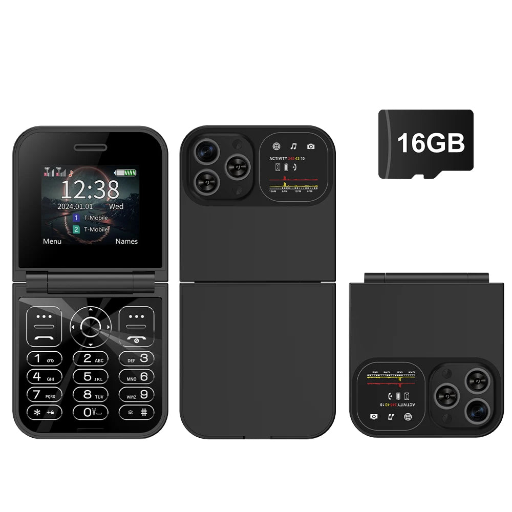 SERVO F15 Mini teléfono móvil pequeño con tapa 2 SIM en espera velocidad Dial linterna de voz mágica grabación de llamadas 2G GSM lindo teléfono móvil plegable