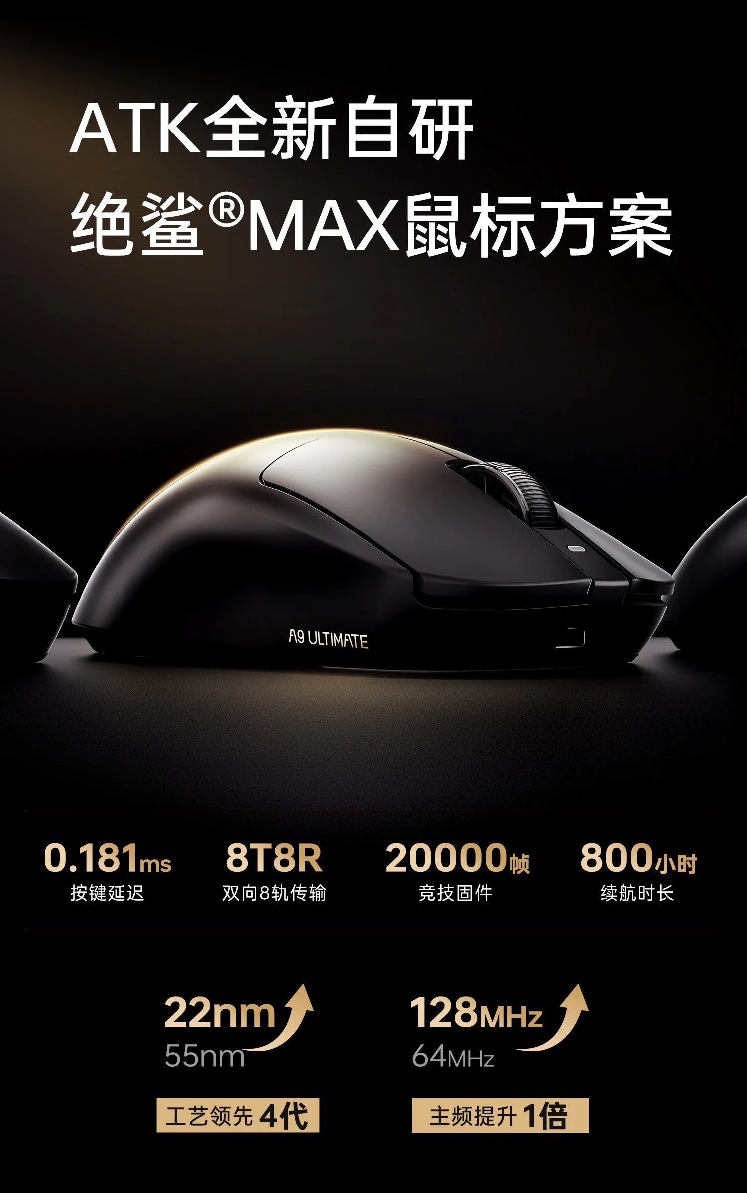 Ratón Inalámbrico para Juegos ATK A9 Air Plus A9 Mini Ultimate, 39g, Tamaño Pequeño/Mediano, PAW3955 MASTER 8K, Regalos para Gamers