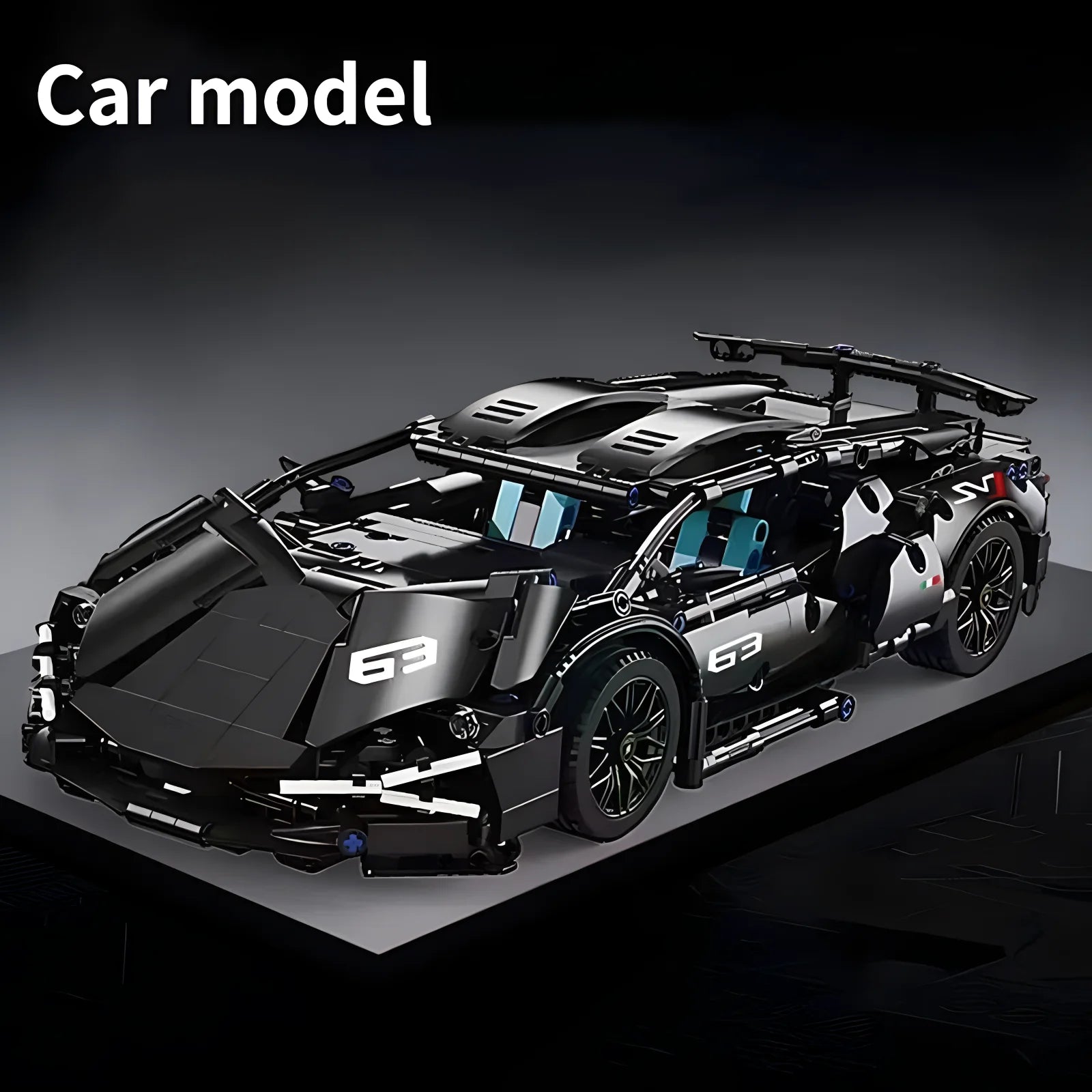 Modelo de coche deportivo de carreras técnico, bloques de construcción técnicos para adultos 1:14, supercoche DIY, rompecabezas de ladrillos, juguetes para niños y adultos, regalo (1280 + granulado)