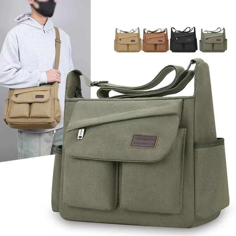 Bolso Bandolera para Hombre con Múltiples Bolsillos para Uso Urbano y Viajes