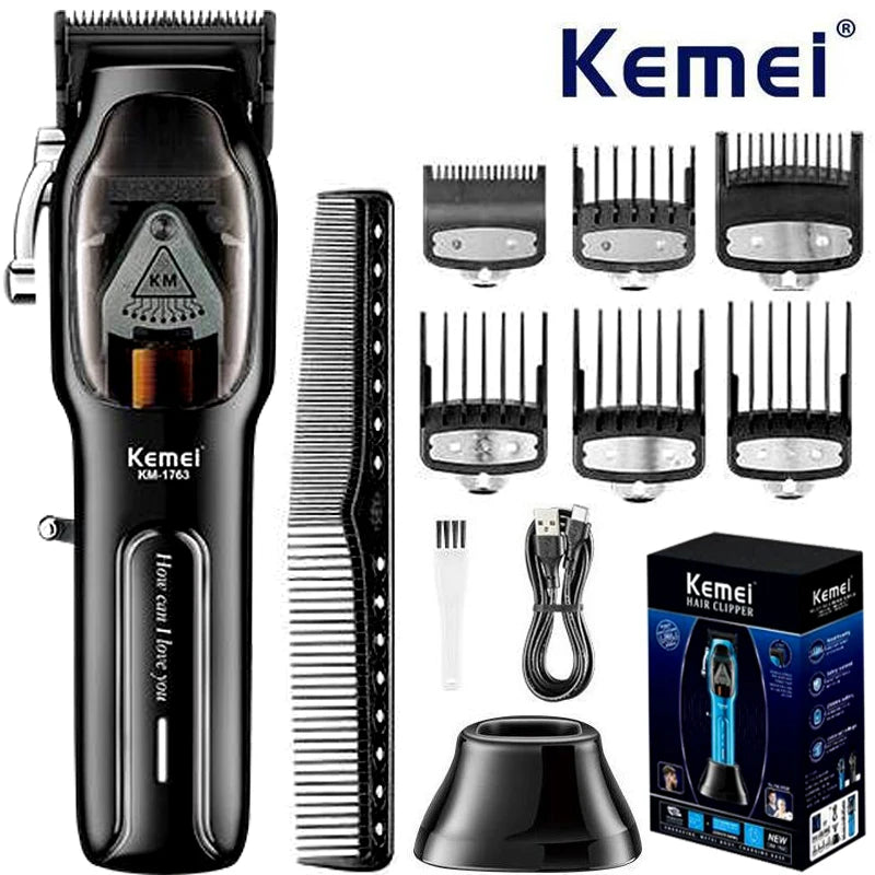 Cortadora de Pelo Kemei KM-1763, 9000 RPM Recargable
