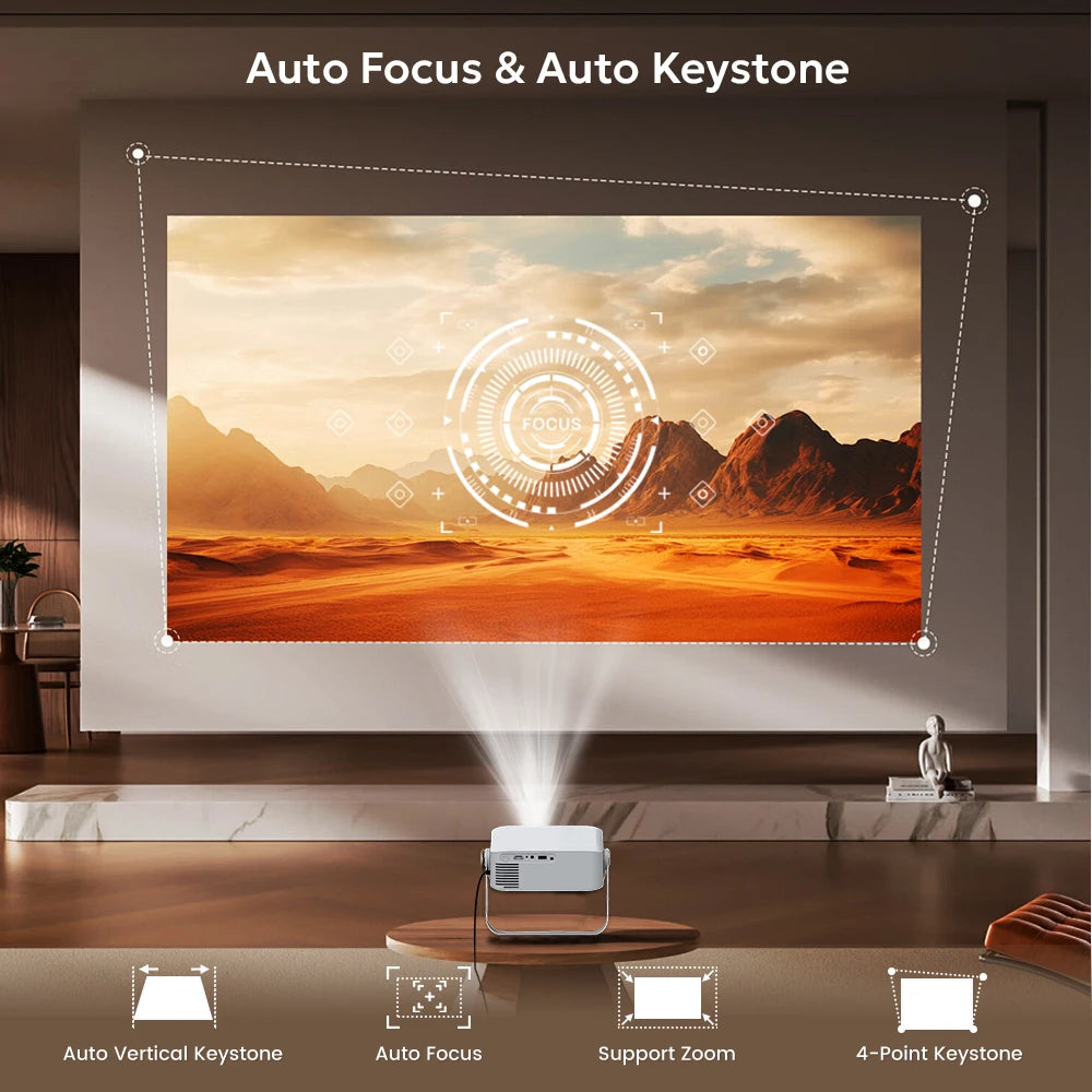 Proyector Mini Portátil Touyinger L9W Ultra Android Edition 1000ANSI Full HD con PTZ para Cine en Casa Inteligente