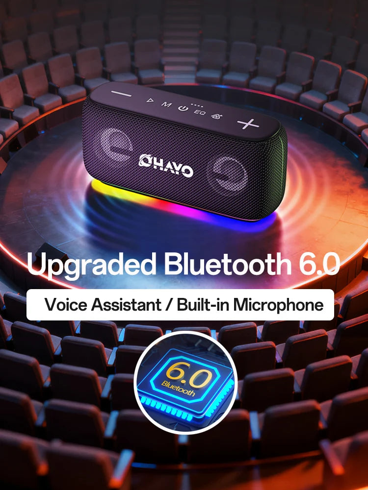 Altavoz Bluetooth Portátil de 60 W, Altavoz Inalámbrico para Exteriores Resistente al Agua, Altavoz Bluetooth 6.0, Perfecto para iPhone, Samsung y Más