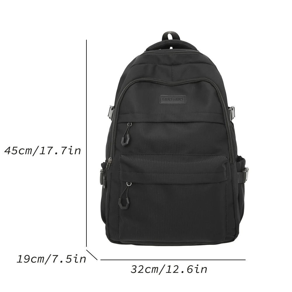 Mochila informal de nailon con múltiples bolsillos, mochila de gran capacidad con puerto de carga USB, bolso duradero para la escuela y el trabajo