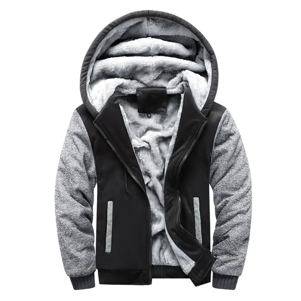 Chaqueta de Invierno con Capucha para Hombre - Camuflaje Forro Polar