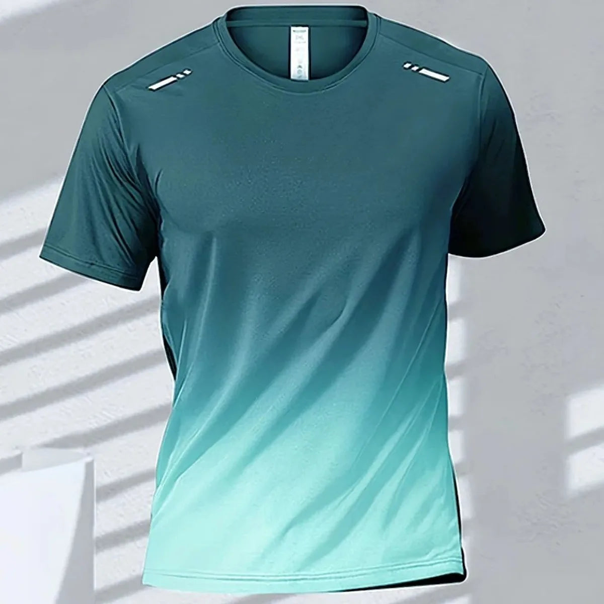 Camiseta Degradada para Hombre, Cuello Redondo, Secado Rápido