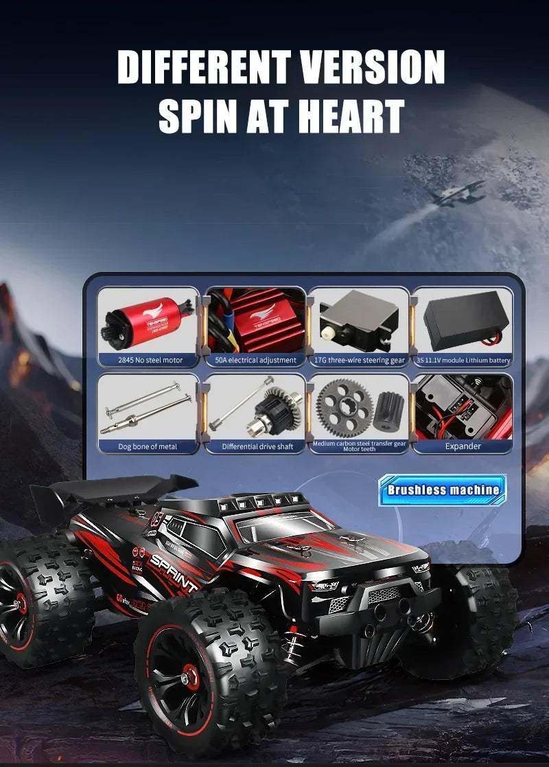 Coche teledirigido 1/14 4WD 2,4G, coche de Control remoto 550, cepillo de carbono, Motor fuerte de deriva, todoterreno, coche de carreras en el desierto, camión remoto, juguetes