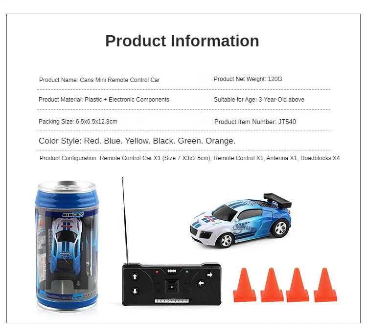 ¡Epico Mini RC Racer! Vehículo 4WD de tamaño Coke para aventuras de alta velocidad, el regalo divertido y definitivo para niños