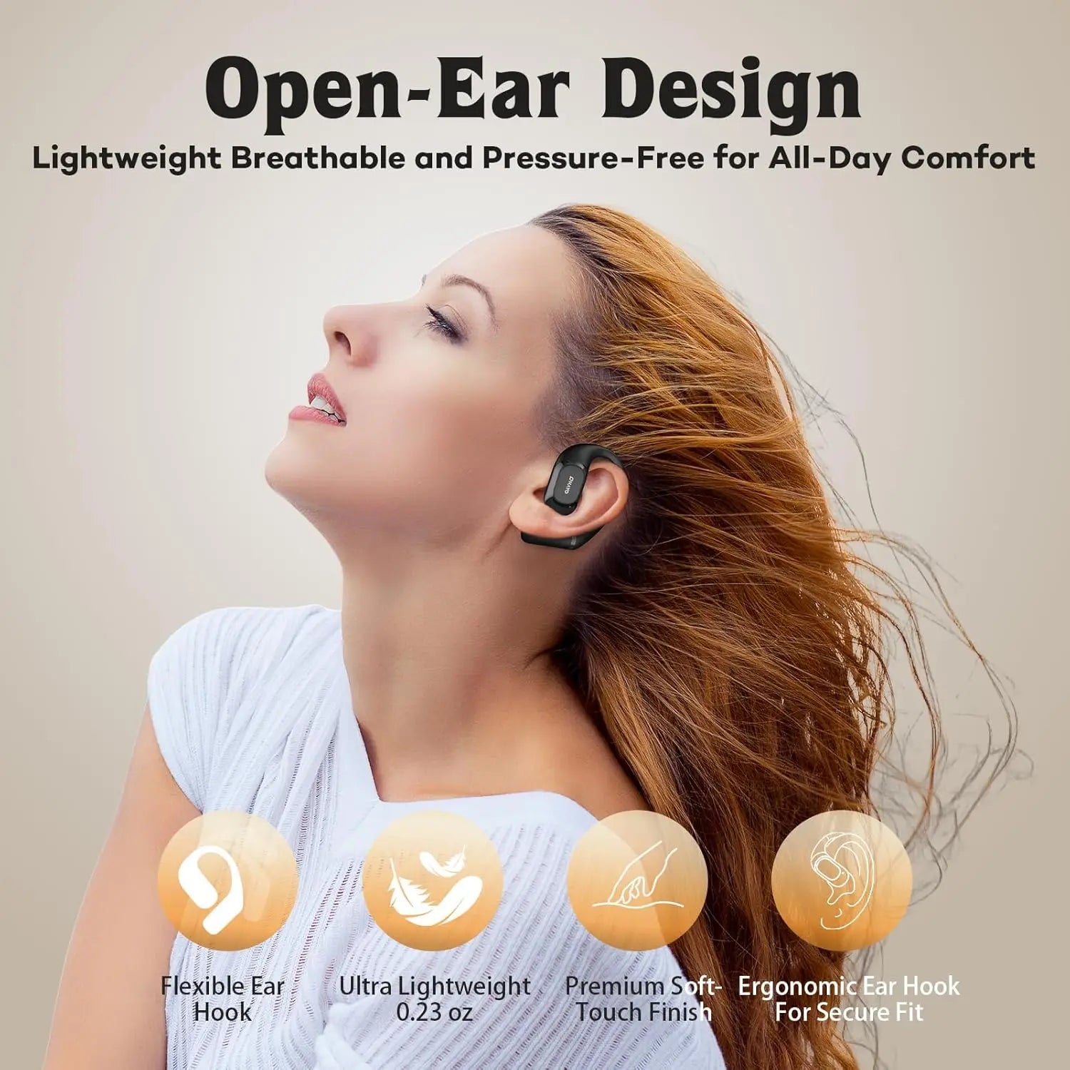 Ohayo T10 auriculares abiertos Bluetooth 5,4 auriculares inalámbricos 40 horas de reproducción TWS auriculares inalámbricos con pantalla Digital para deportes