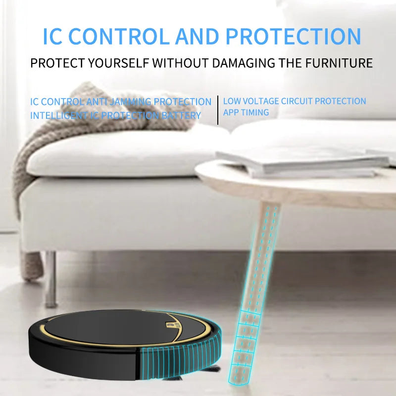 Robot Aspirador Inteligente 2800Pa, Control Remoto, Barrido Húmedo y Seco, RS600