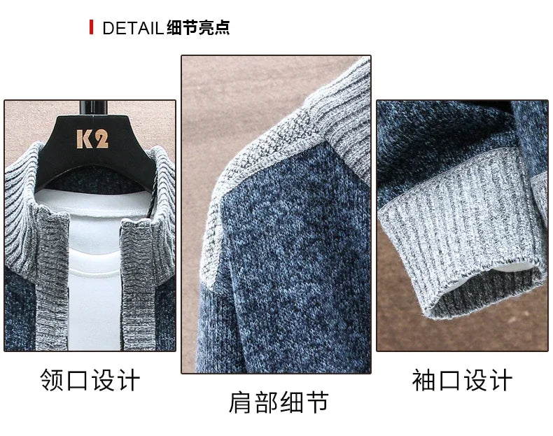 Cárdigan de Punto para Hombre | Cuello Alto con Cremallera