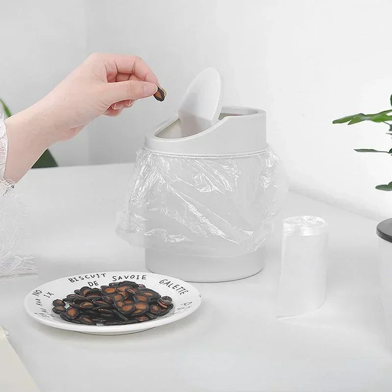 Mini cubo de basura de escritorio con tapa, organizador de basura, dormitorio, oficina, escritorio, caja de almacenamiento para coche, cocina, baño, basura