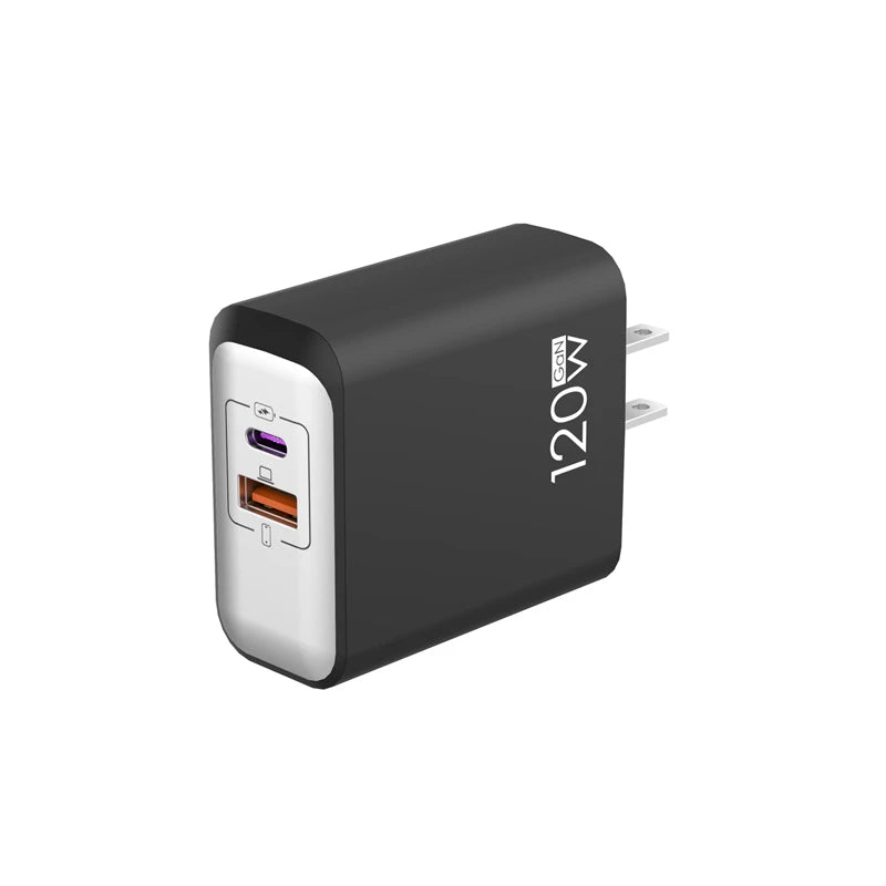 Cargador GaN 120W A+C EU/US/UK con Carga Rápida para Móviles